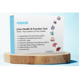 Liver Health & Function Test | 7-in-1 at-Home Liver Test | Choose Health | Test and Track Liver Function & Health | AST | ALT | GGT | Blood Sugars | Inflammation and More | Not Avail in NY RI