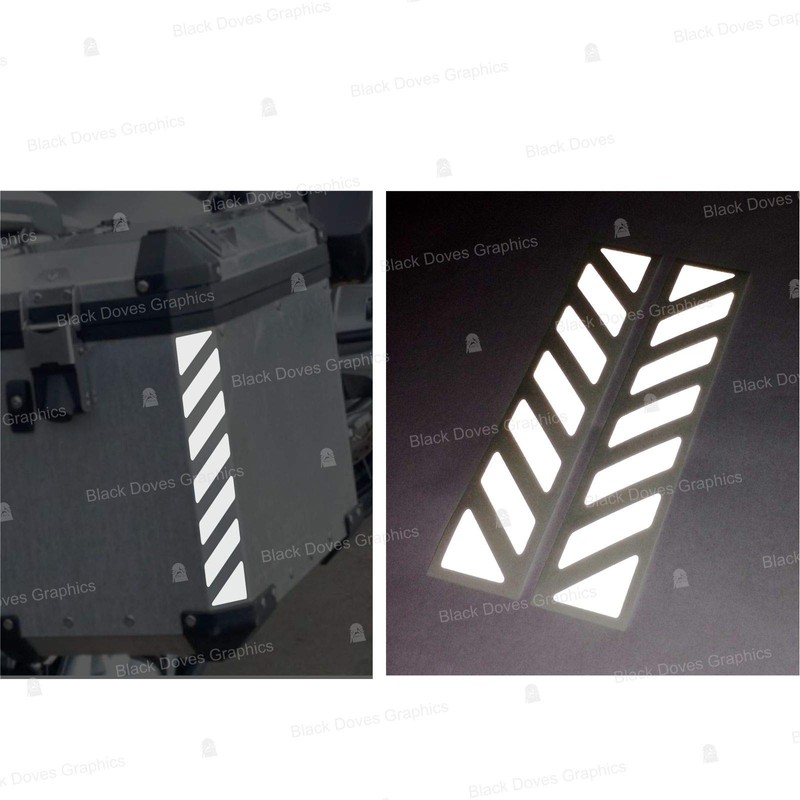 2pcs Reflective STICKERS for Touratech Motorcycle Aluminium Panniers (White 011)