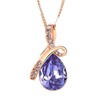 Josepha Cherie Women's Teardrop Necklace, Pink Gold x, purple (amethyst)