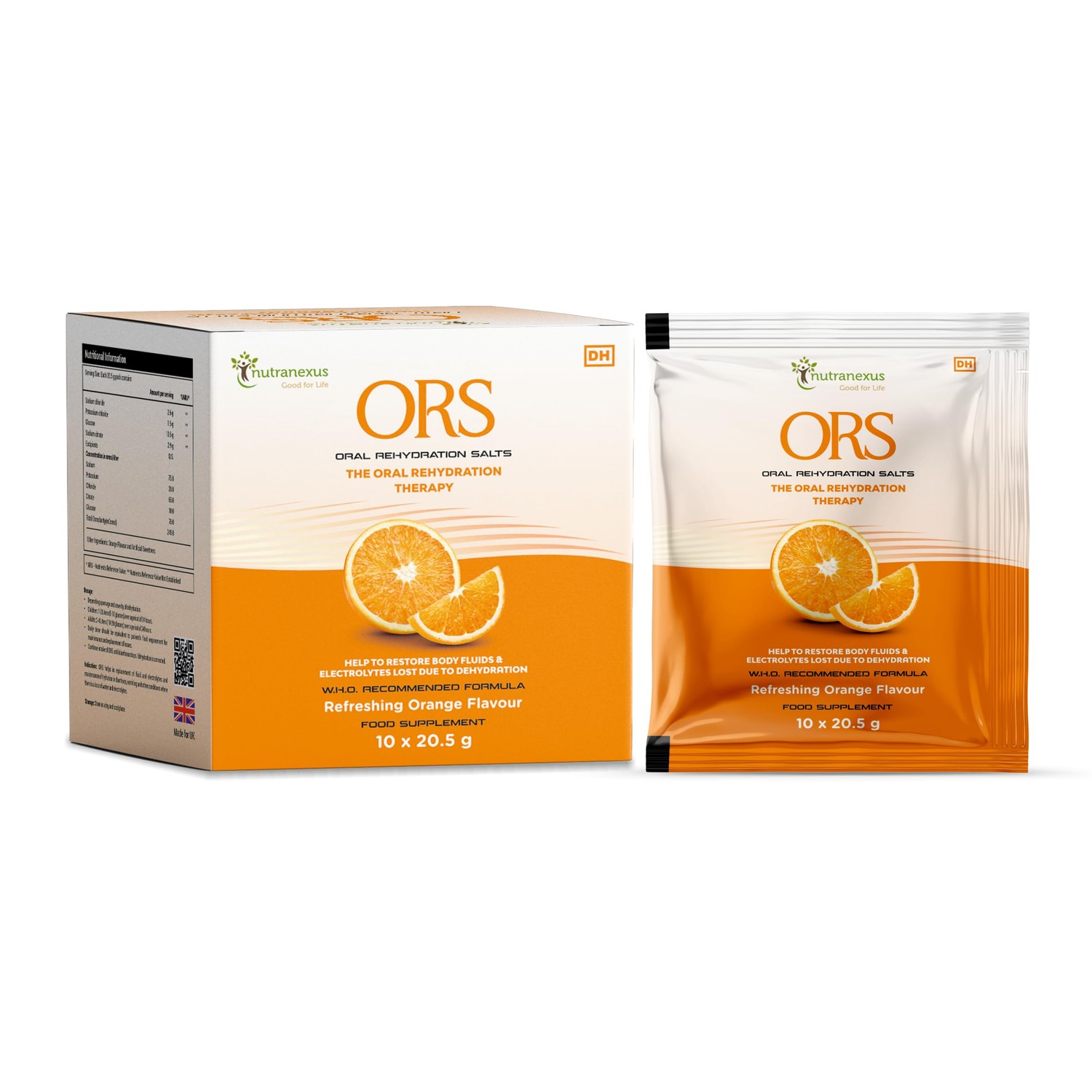 Nutranexus – ORS (Oral Rehydration Salts) -Orange Flavour | Replenish ...