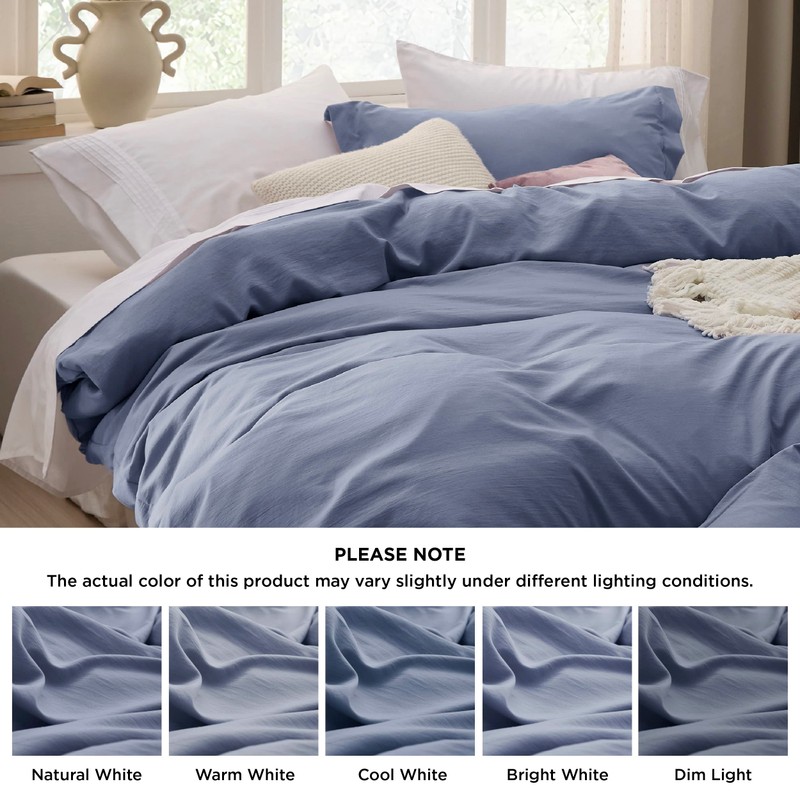 Bedsure Bedsure Slate Blue Duvet Cover King Size - 3