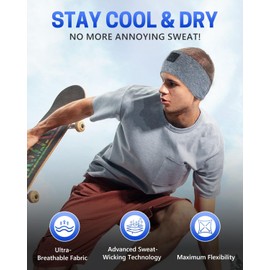 5-in-1 Sleep Headphones Bluetooth 5.4,Sports Wireless Bluetooth Headband,with Thin HD Stereo Speaker, Soft Music Headband Earphones for Men Women Teens Sleeping Workout Yoga & Travel , Washable