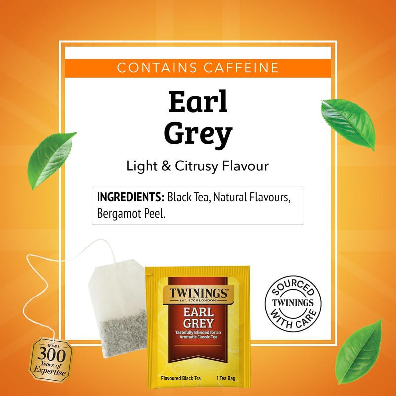 Twinings Earl Grey Black Tea Individually Wrapped Bags, 100 Count