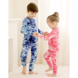 VAENAIT BABY Kids Boys Girls Sleepwear Pajamas 2pcs Set Tiedye-Navy-242 M