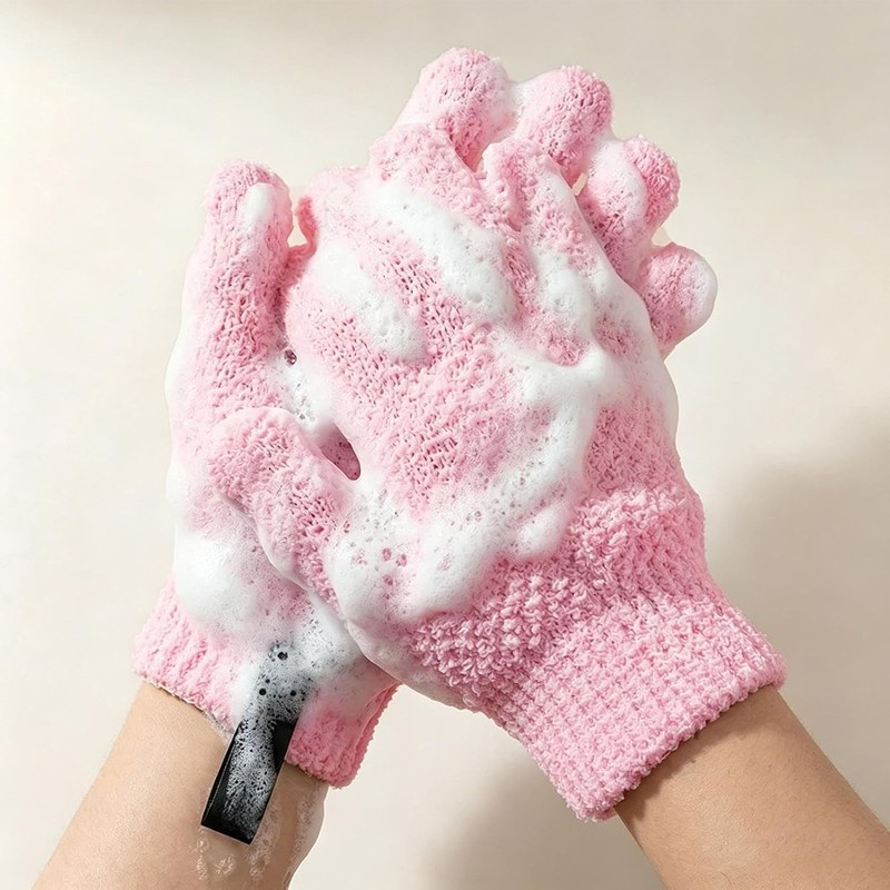 Guantes de ducha exfoliantes 3D – Limpieza profunda y piel