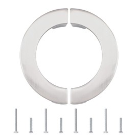 MOROBOR Retro Half Round Handle 2 Pack Antique Zinc Alloy Wardrobe Drawer Hardware Double Hole Folio Handles for Cabinet Drawers Furniture Brushed Silver