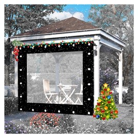 bujnie PVC Splicing Curtain Panel Waterproof Side Panels with Grommets Windproof Outdoor Patio Curtains for Pergola, Porch, Pool, Customizable (Color : Clear Black, Size : 1.2x2.5m)