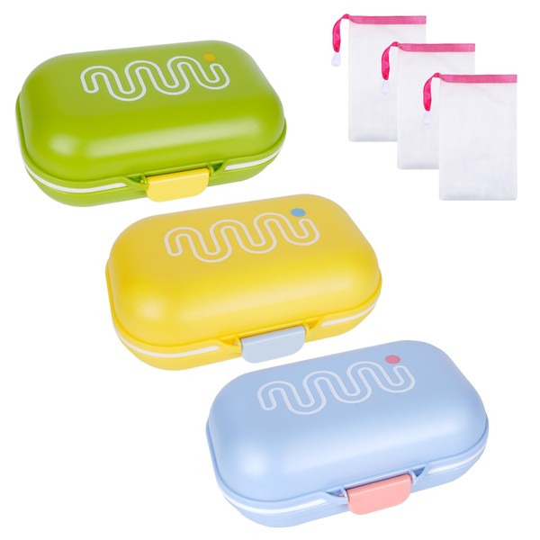 3-Piece Travel Soap Dish Set, Waterproof Soap Dish with Lid,