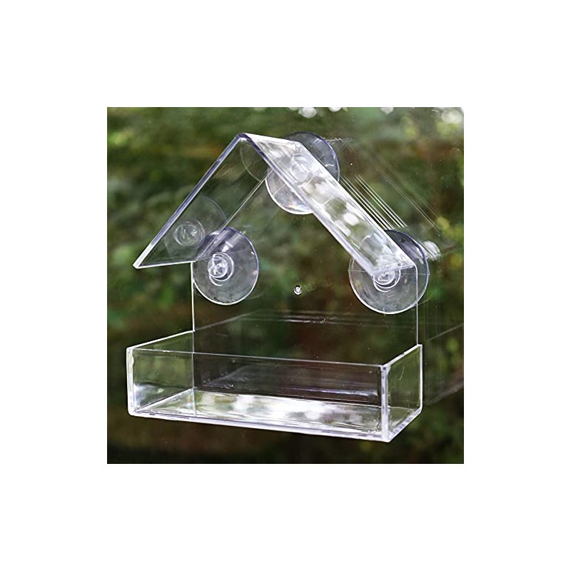 Hanging Window Wild Bird Feeder Table Clear Viewing Perspex 3