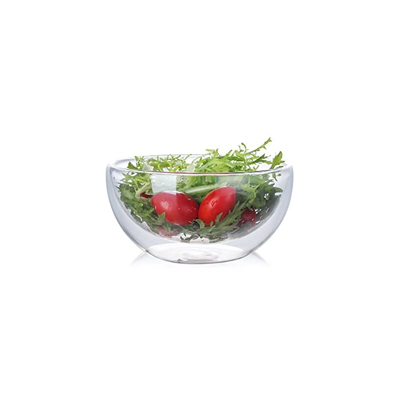 GracesDawn high temperature resistant double layer glass bowl borosilicate heat-resistant