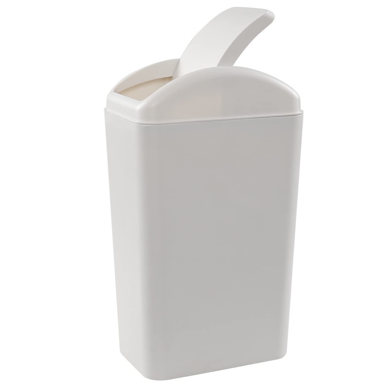 Ordate 12 Litre Plastic Swing Lid Trash Bin, 1 Pack,