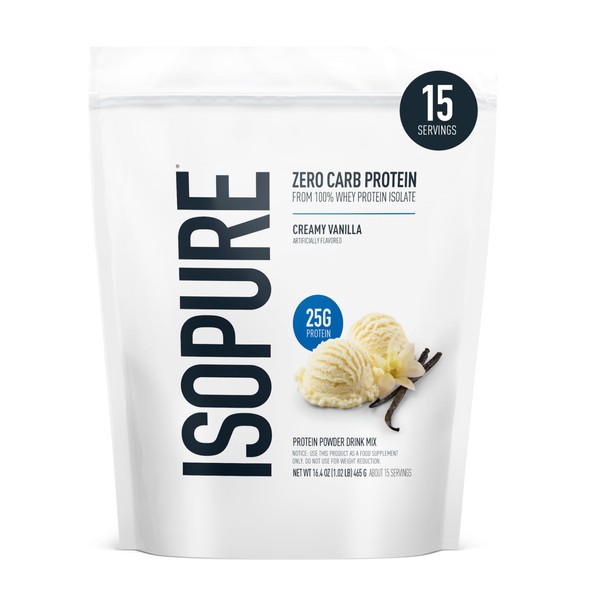 Isopure Zero Carb 100% Pure Whey Isolate Protein Powder, Lactose