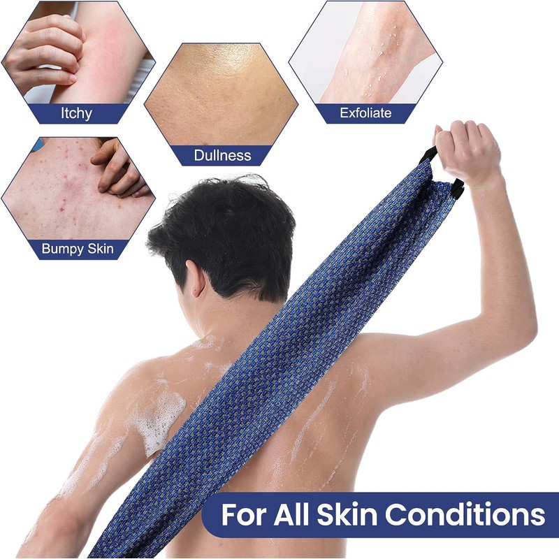Toallas de baño exfoliantes estilo japonés GREEN POMELO Bath Loofahs-2blue