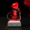 XuanMingyuan Crystal Heart Shaped Crystal Rose Valentine's Day Home Decoration