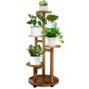 GEEBOBO GEEBOBO 5 Tiered Tall Plant Stand for Indoor, Wood