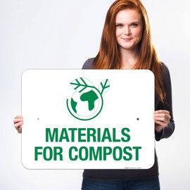 Materials for Compost Sign, 18x24 Inches, 55 mil Thick HDPS (high Density polystyrene), Made in USA