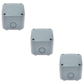 SuperInk Waterproof Junction Box, IP66 Outdoor Electrical Enclosure, PVC/ABS Grey Project Box, 3 1/4" x2 3/4" x2 1/4" (86x74x62mm), Weatherproof Small Electrical Box for Garden, CCTV, DIY Wiring,3PK