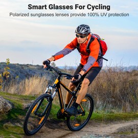 LVTEL Smart Glasses, Polarized Bluetooth Sunglasses, Built-in Mic & Speakers, Voice Assistant, UV Protection Audio Sun Glass