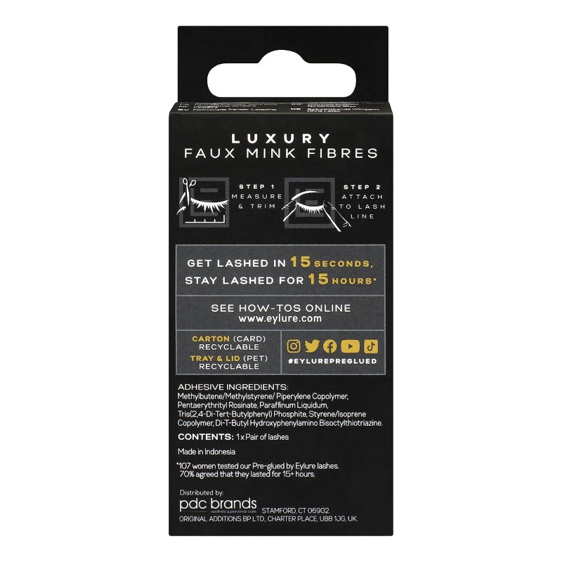 Eylure Pre-Glued False Lashes, Luxe Faux Mink, Paragon