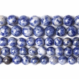 6 mm 58 piezas de piedra natural de sodalita espaciador de abalorio sueltas para hacer joyas, pulseras de bricolaje