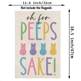 Easter Garden Flag Bunny Burlap Vertical Double Sided Funny Holiday Rabbit Outdoor Yard Decor 12.5x18 Inch