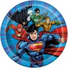 Unique Round Dessert Paper Plates - 7", Justice League, 8