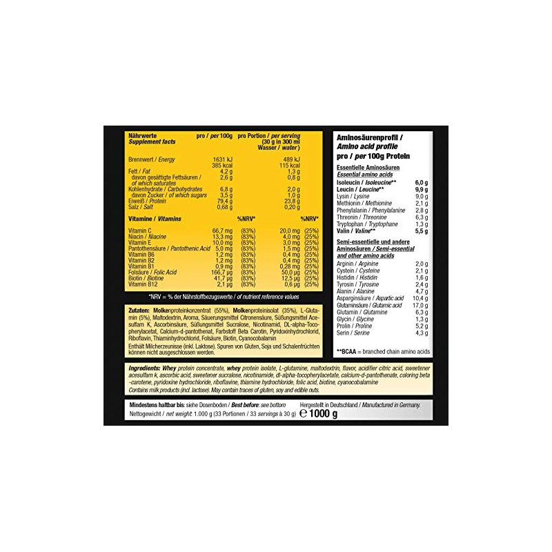 BMS Whey More 1000 g Tin Passion Fruit Vanilla Split