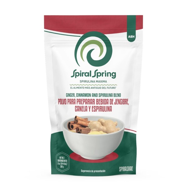 Spiral Spring Espirulina Orgánica + Canela y Jengibre 100% Natural,