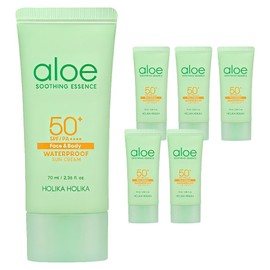 Holika Holika Aloe Waterproof Sun Cream SPF50+ PA++++, 70ml, 6 pieces / 홀리카홀리카 알로에 워터프루프 선크림 SPF50+ PA++++, 70ml, 6개