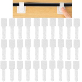 YFFSFDC Cable Clips, Set of 30, Binding Bands, Wiring Blocking, Securing Wires, Organizing Power Cords, Storage, Reusable Use, Office and Home Use, White