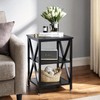 TooCust Square End Table with Storage Shelf, 16" D X