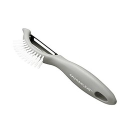 Rachael Ray Kitchen Tools and Gadgets Vegetable / Fruit Peeler with Brush - 3-In-1 , Sea Salt Gray
