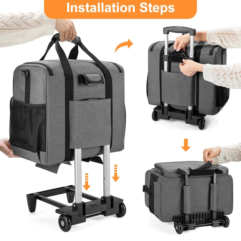 Trunab Rolling Scrapbook Tote Craft Organizers and Storage with Wheels,