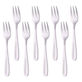 Do Buy 5.5 Inch Salad Forks Appetizer Forks Dessert Fork, Set of 8 (Silver)
