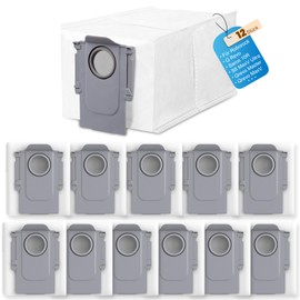 Pure Realm 12 St1ck Staubbeutel f1r Roborock Saros 10/10R/S8 MaxV Ultra/Qrevo Pro/Q revo/Qrevo MaxV/Qrevo S/Qrevo master/S8 Max Ultra Roboter Staubsauger Zubeh?r Teile, 3,0 l gro?e Kapazit?t Staubbeutel