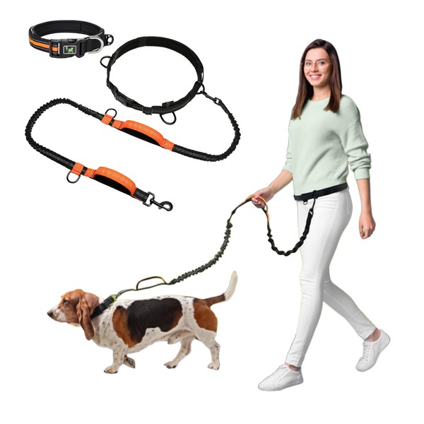 Trivlpet Hands Free Dog Leash with Dog Collar - Waist