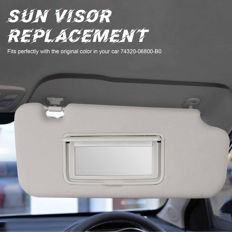 Gray Passenger Right Side Sun Visor Replacement Compatible with Nissan