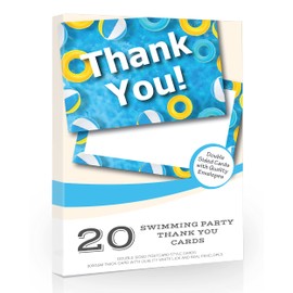 Olivia Samuel 20 x Swimming Pool Party Thank You Cards from A6 Postcard Size with envelopes