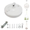 YSGUYILT Ceiling Rose with Hooks Ceiling Canopy White Metal Canopy