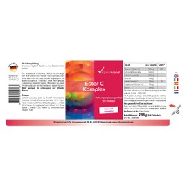 Ester C Complex with Vitamin C and Acerola - 180 Tablets for 6 Months - Vegan Buffered Vitamin C | Vitamintrend®