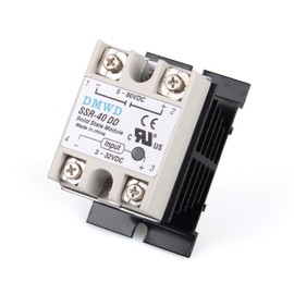 SSR-40DD Solid State Relay DC to DC (Input 3-32V DC Output 5-60V DC) with Heat Sink, 40A