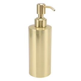 Stainless Steel Soap Dispenser, 7.68in Large Capacity Liquid Hand Soap Pump, 8.25oz Leak Proof Metal Pump, Refillable Rust Proof Bottle for Bathroom, Kitchen Countertop Bottle Gold