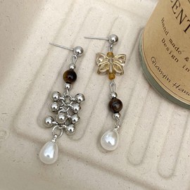 XFSRG Ohrringe für Damen, Silber, Gold, Hängend, Schmuck, Ohrstecker, Perlen, Exquisites Design für Hochzeit und besondere Anlässe