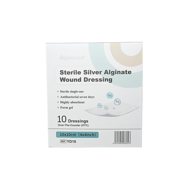 Apósitos de Alginato de Plata. Caja con 10 apósitos tamaño
