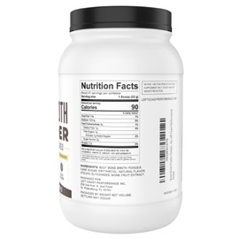 Left Coast Performance 32oz Vanilla Bone Broth Protein Powder From Grass Fed Beef - Non-GMO Ingredients, Gut-Friendly, Low Carb Dairy Free Protein Powder - Natural Collagen Source For Joint Support - Keto Friendly