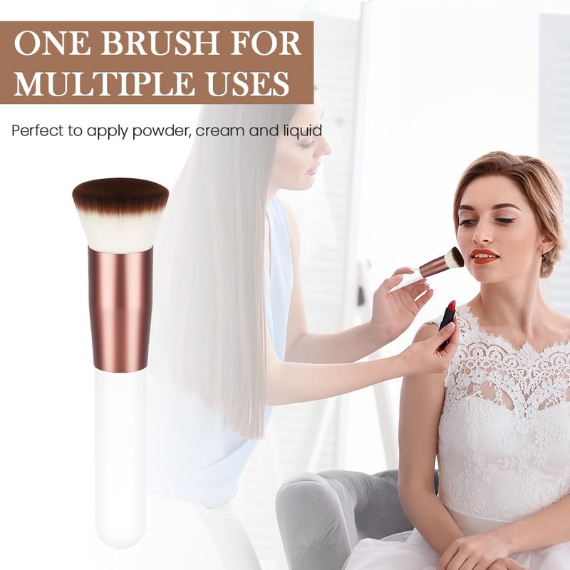 AUAUY Foundation Makeup Brush, High-Density Flat Top Kabuki Makeup Brush,