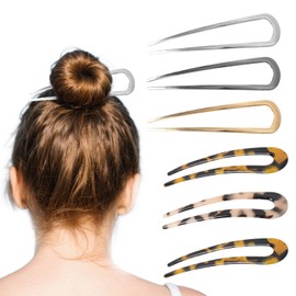 French Hair Pins, 6 Different U Shaped Hairpins, Delicate Hair Accessories for Women, Hair Clips for Ceremonies, Graduations, Exquisite Occasions