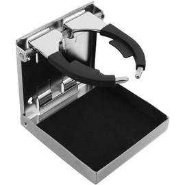 Healeved Portavasos Plegable De Acero Inoxidable Ajustable para Coche Y Barco Soporte Compacto para Botellas Y Vasos con Tornillos para InstalacióN En Autocaravanas Y