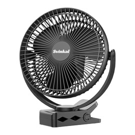 Svinkal Portable Clip on Fan 10000mAh Battery Powered, USB Type C, Supports 720° Adjustment, 4 speed, 8inch Personal Fan for Table, Bedroom, Desk, Camping, Stroller, Golf Cart | Svinkal