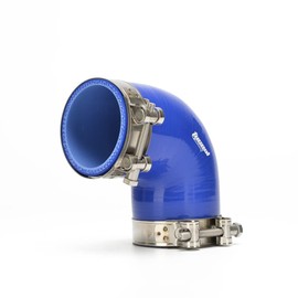 Tucool Racing 90 Degree Elbow Coupler 4-Ply Thickness 5mm Length 102mm High Performance Silicone Hose for Auto with 2PCS 304 Stainless Steel T-Bolt Clamp (Blue, 83mm (3.27"))